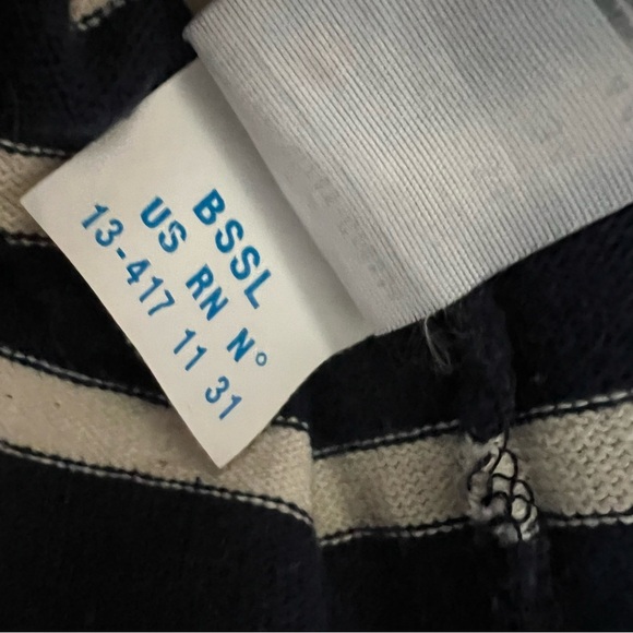 Saint James  Navy and White Stripe Long Sleeve Top-Size US 34 - Picture 7 of 7